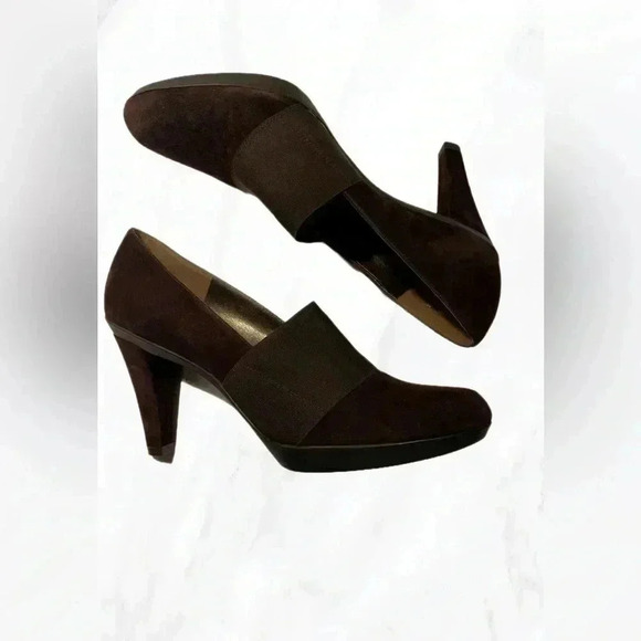 Like new Stuart Weitzman “bando” chocolate suede platform leather heels 8 - Picture 1 of 4
